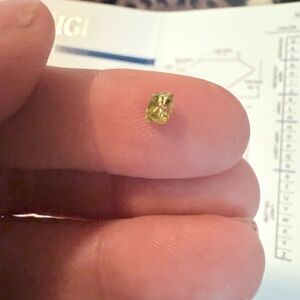 .45 Carat Princess Cut Diamond Yellow/Green